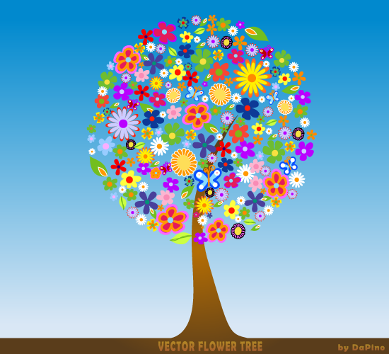 free vector Free Vector Flower Tree